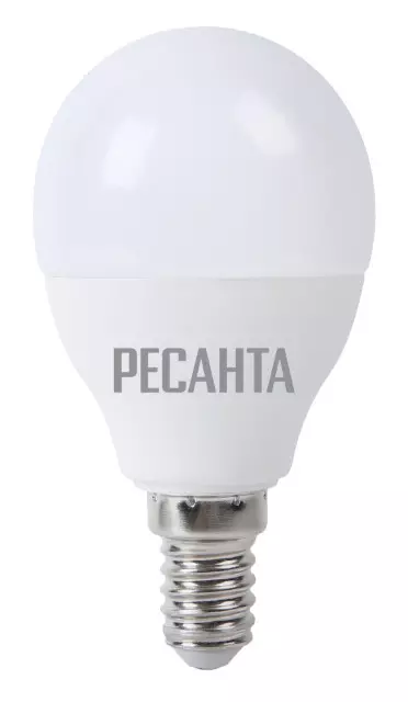 Лампа светодиодная Ресанта Е14 230В 7Вт 4000К шар нейтральный