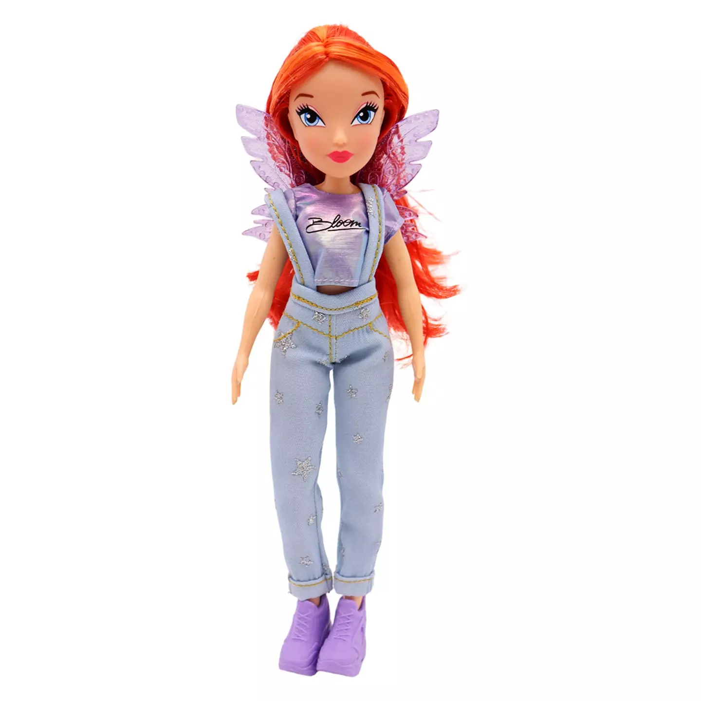 Кукла шарнирная Winx Club Блум в джинсах с крыльями 24 см IW01322201