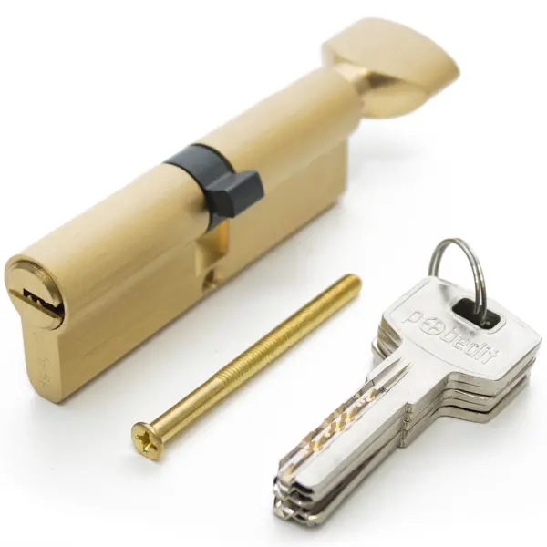 Цилиндровый механизм 100 мм (50/50) ключ/завертка, золото Pobedit 8126100