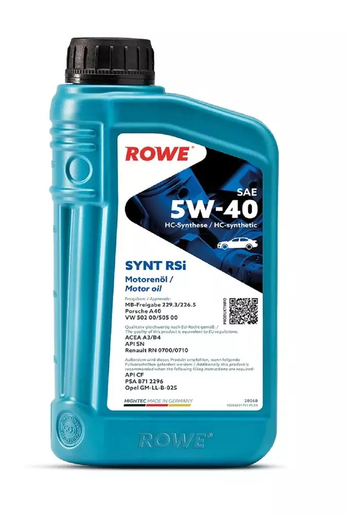 Масло моторное 5W-40 ROWE HIGHTEC SYNT RSi SAE 1L 20068-0010-99