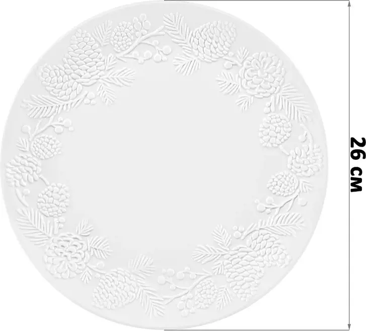 Набор тарелок 2 шт, &quot;Шишки&quot;, фарфор 26х26х2,5 см