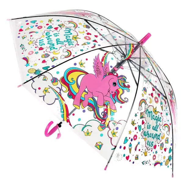 Детский зонт r-50см, прозрачный, полуавтомат ИГРАЕМ ВМЕСТЕ UM50T-UNI