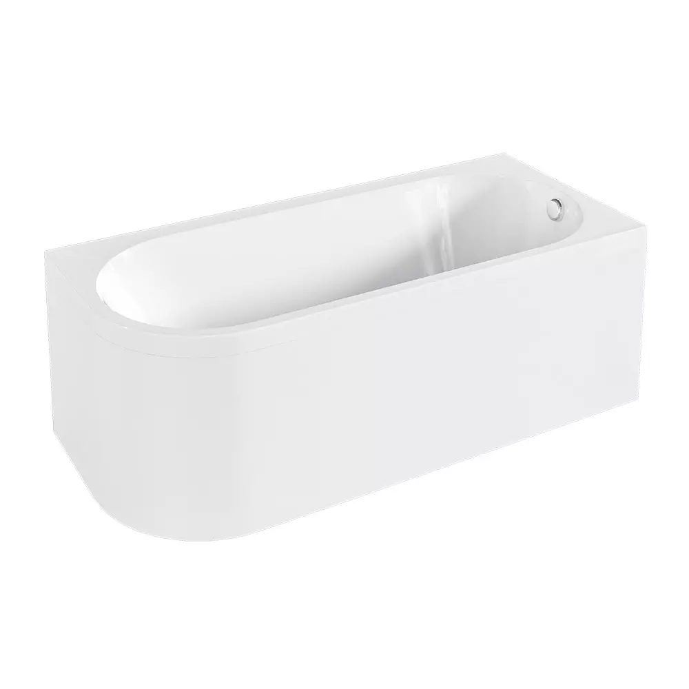 Акриловая ванна с закруглением 170x75х43 см BAS Веста-PRO правая В 00149 с каркасом без экрана
