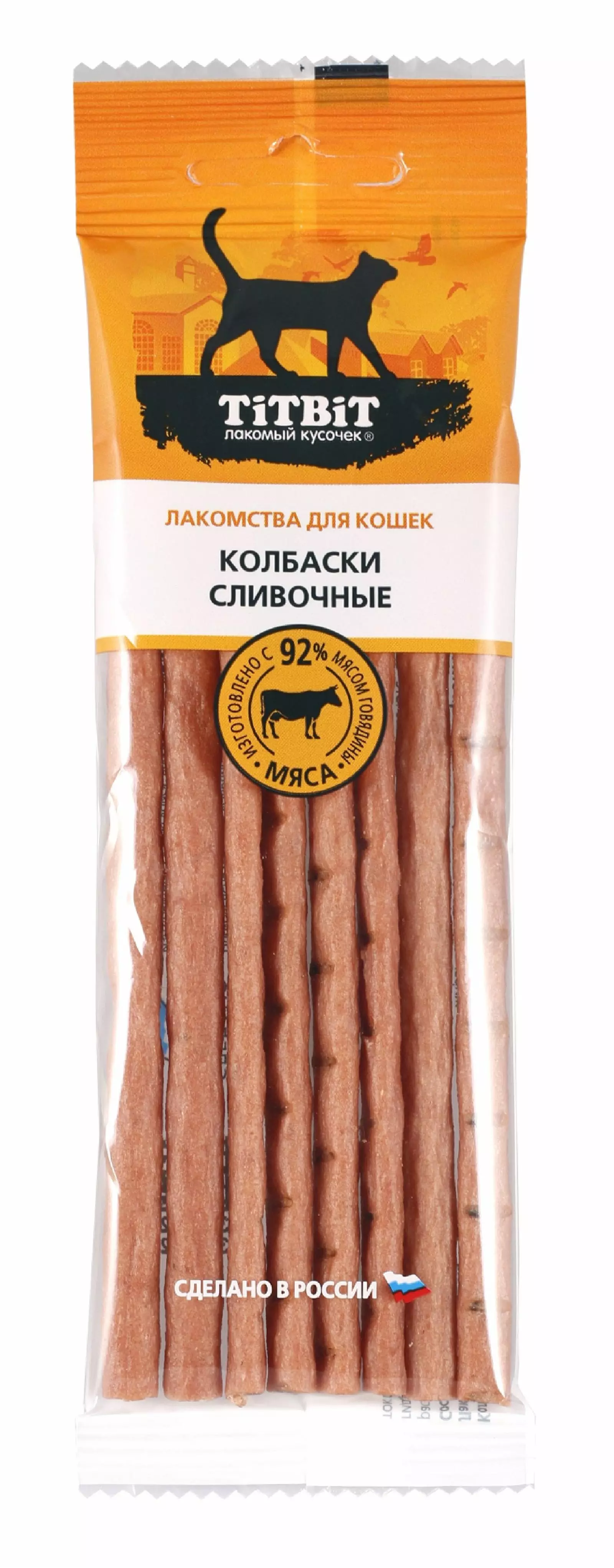 Лакомство для кошек Колбаски Сливочные Титбит Золотая коллекция 30 г