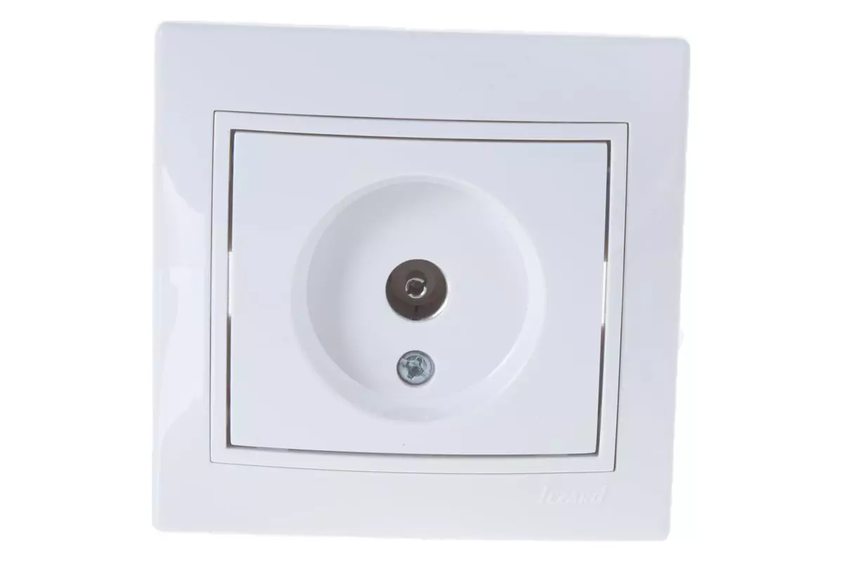 Розетка встраиваемая ТВ проходная белый Lezard Mira 701-0202-129