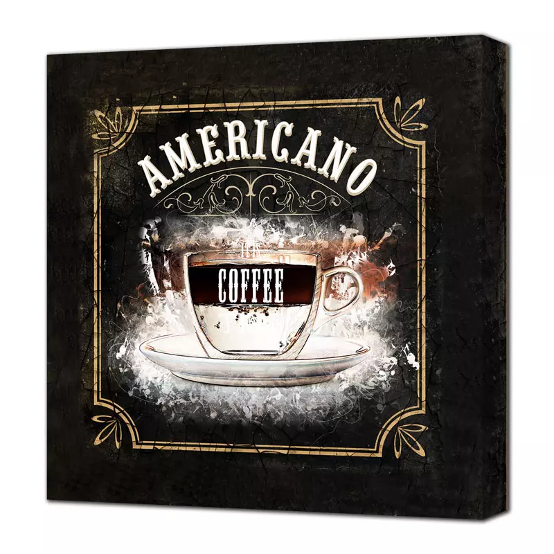 Картина на холсте (канвас) Coffee Americano, KH31 31x31
