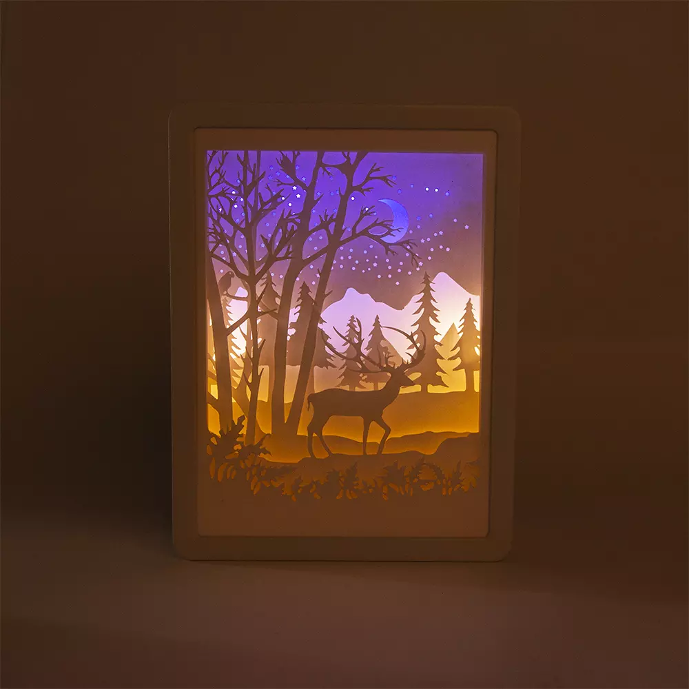 Светильник-ночник Night Forest,цвет:тепл.бел.+гол.,12LED,э/п АА*3шт(не в комп),4,5В,Funray