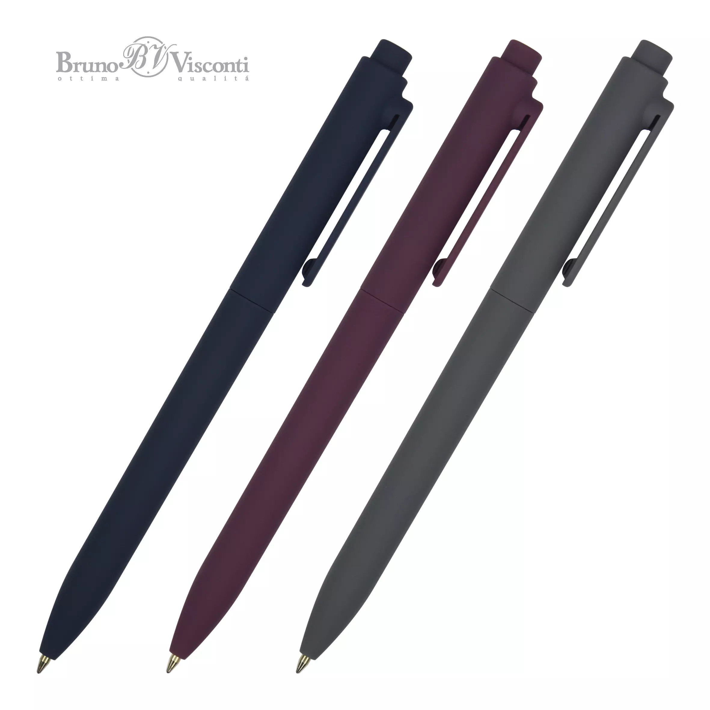 Шариковая ручка автоматическая BrunoVisconti SoftClick ORIGINAL, 0.7 мм, чернила синие, ассорти