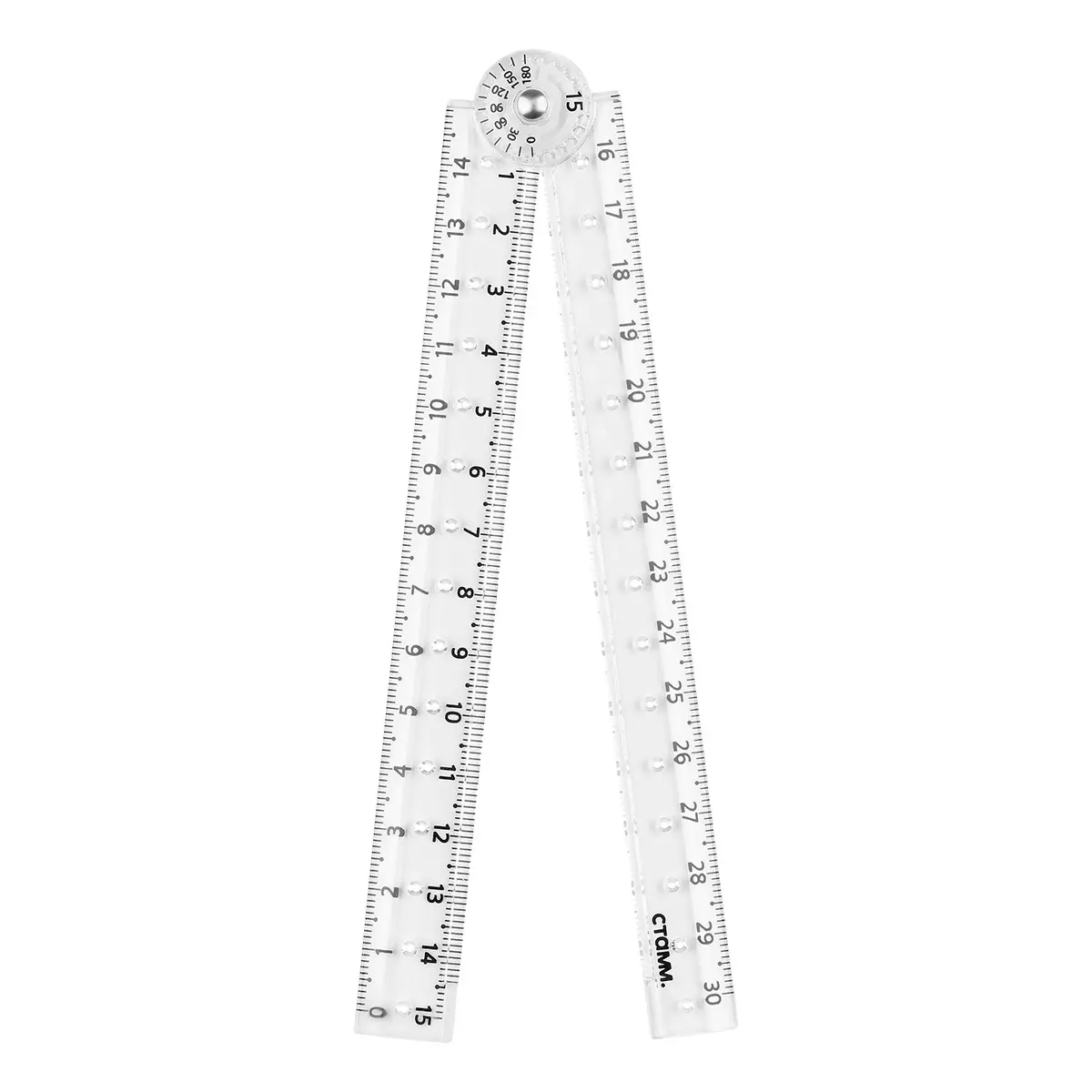 Линейка раскладная 15-30 см, пластиковая, прозрачная, СТАММ