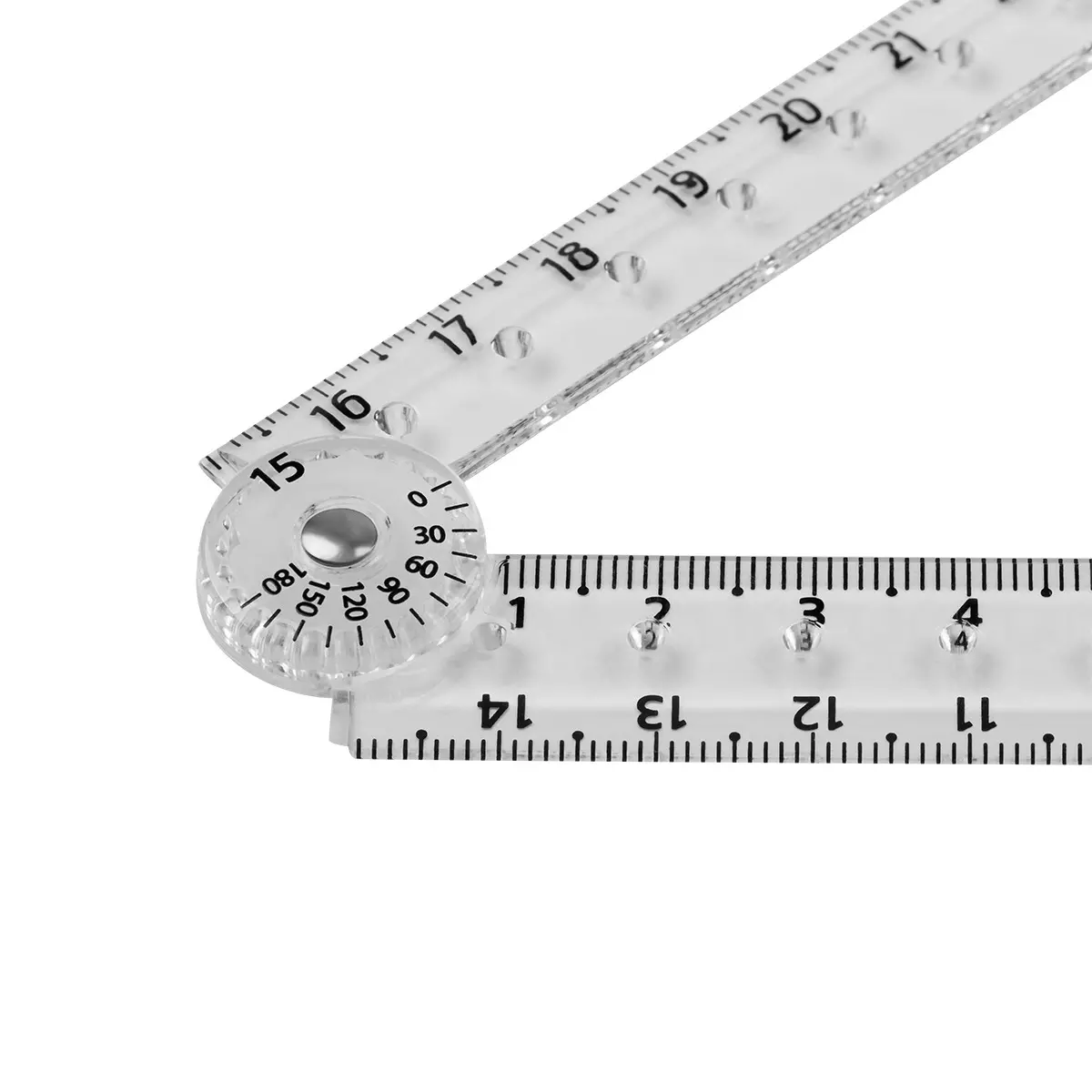 Линейка раскладная 15-30 см, пластиковая, прозрачная, СТАММ