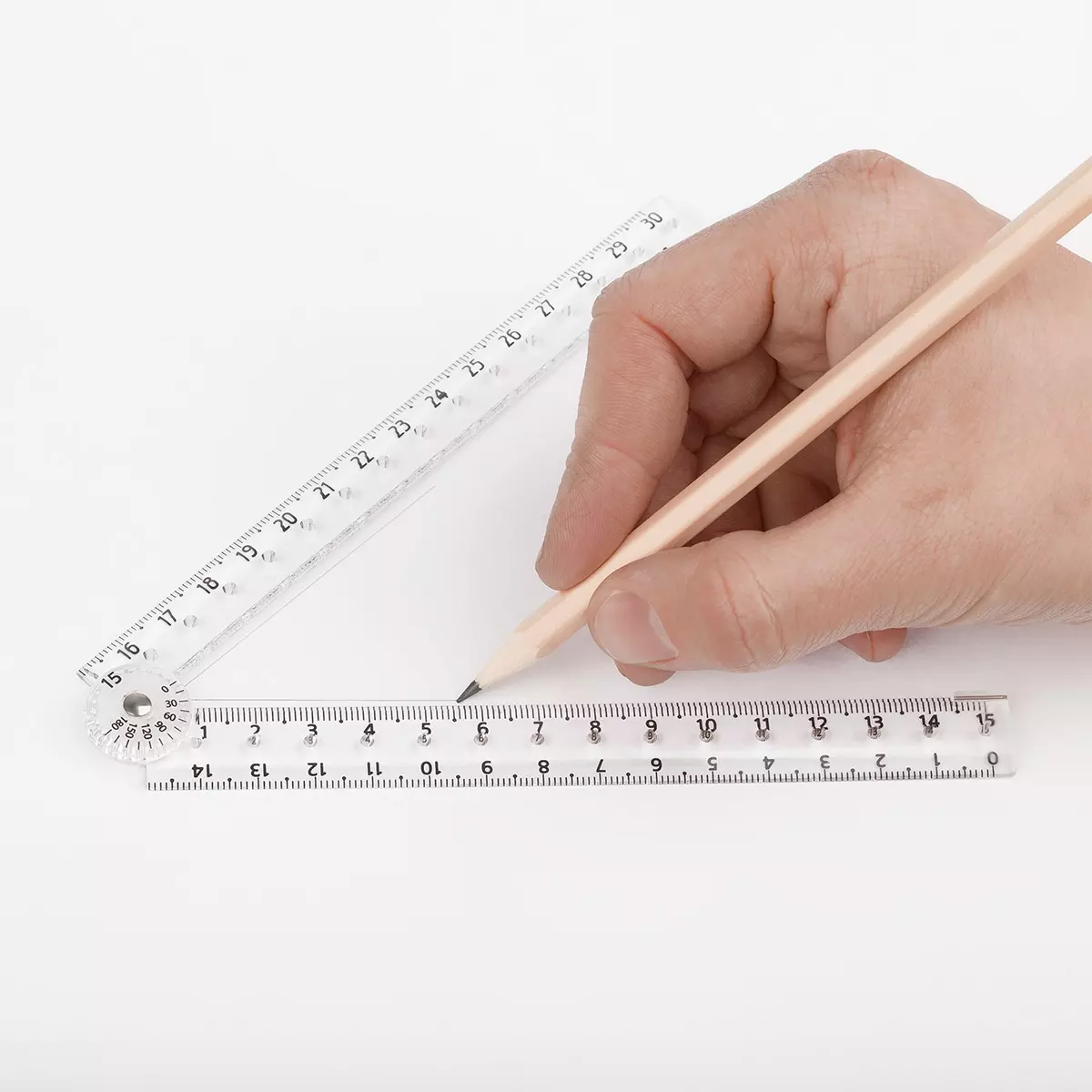 Линейка раскладная 15-30 см, пластиковая, прозрачная, СТАММ