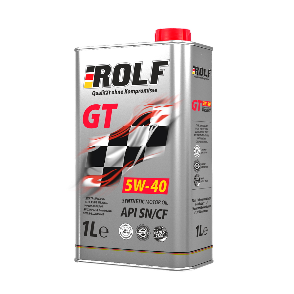 Масло моторное 5w40 синтетика ROLF GT SAE API SN/CF 1 л, 322234