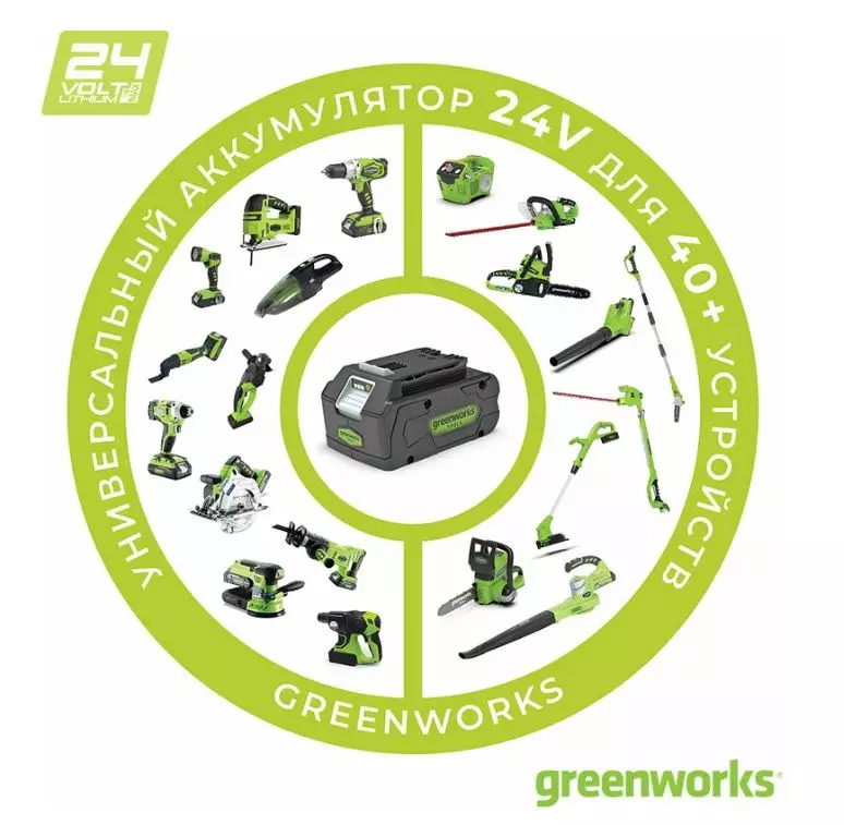 Аккумуляторная цепная пила GreenWorks GD24CS30 2007007