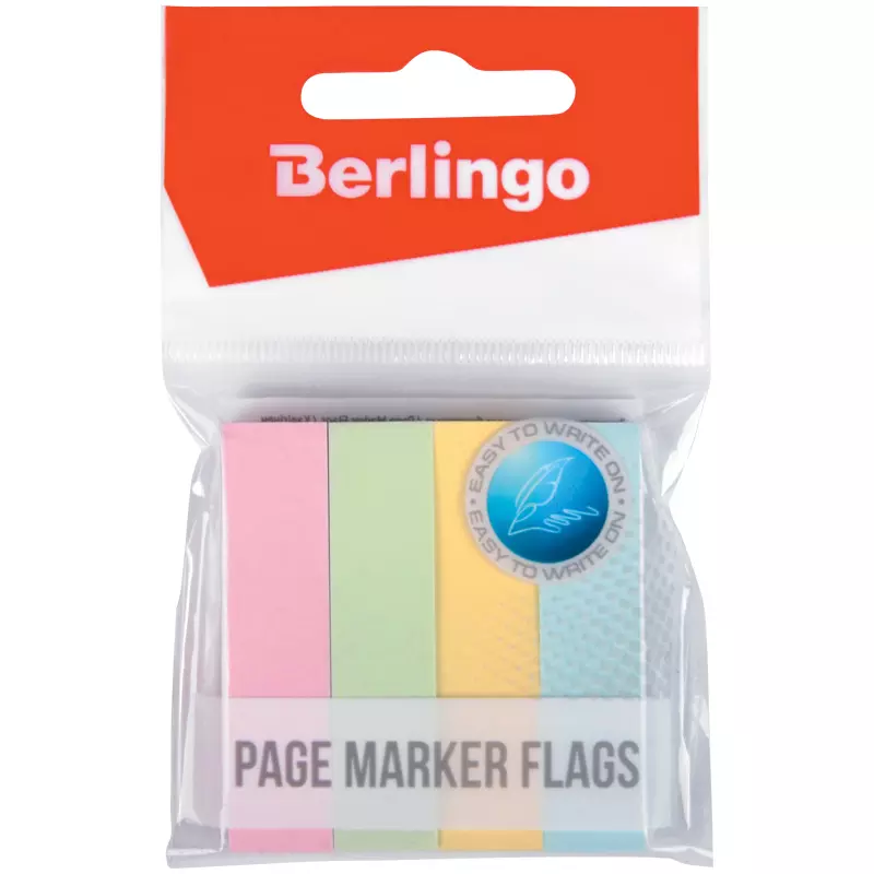 Флажки-закладки Berlingo 12*50мм, 100л*4 пастельных цвета 254410