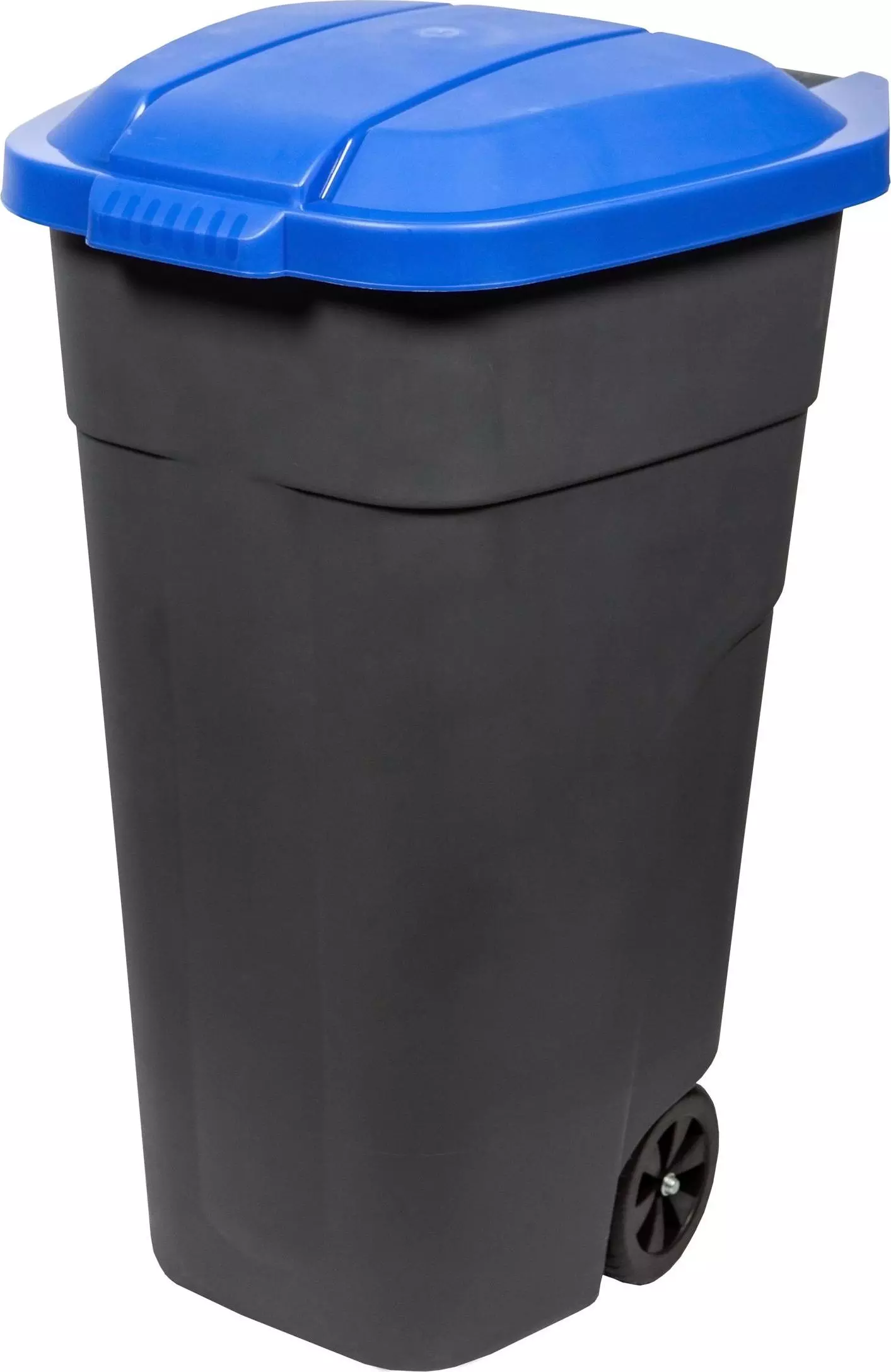 Бак для раздельного сбора мусора с крышкой на колесах 110л синий