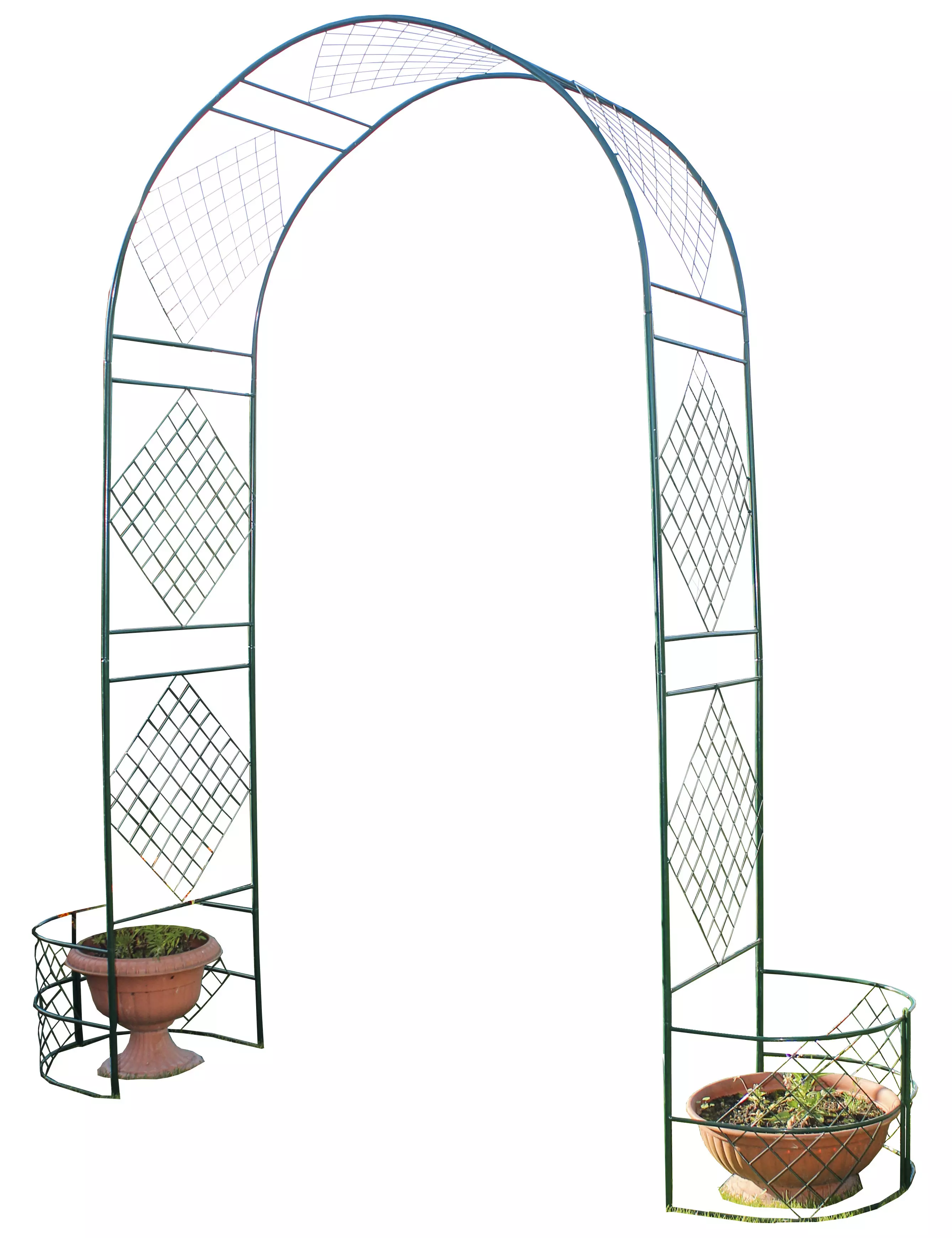 Арка садовая разборная «Сетка Ромб с клумбами» 2.5*0.5**1.2*2,05(м)