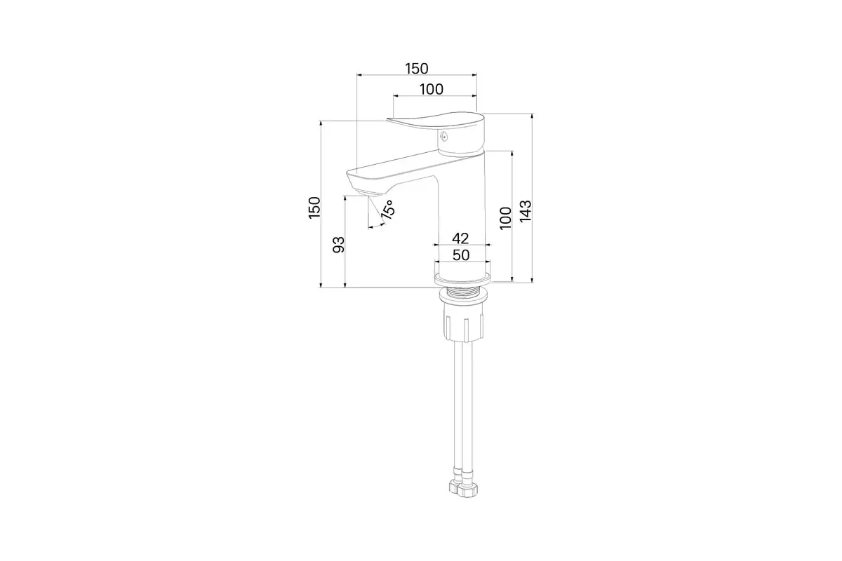 Смеситель для раковины, хром, Milardo Demi DEMSB00M01, латунь, классика