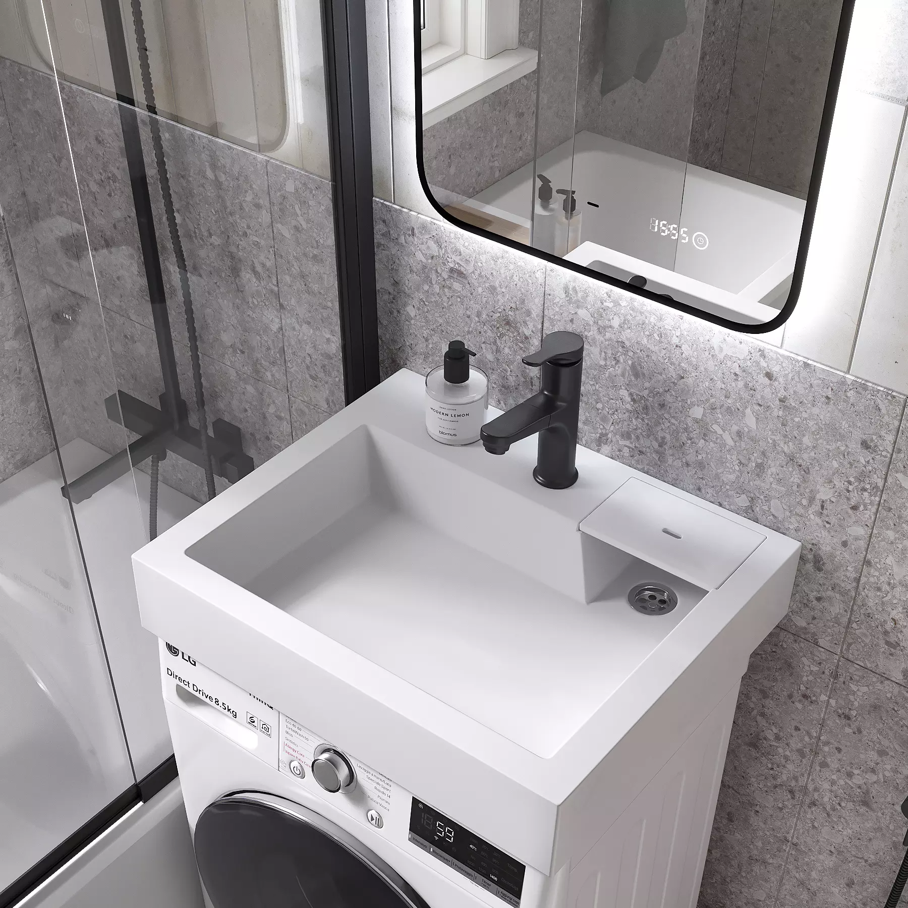 Раковина над стиральной машиной 60x50х10 см Reflexion Tetra RF6050TE в комплекте сифон и крепёж