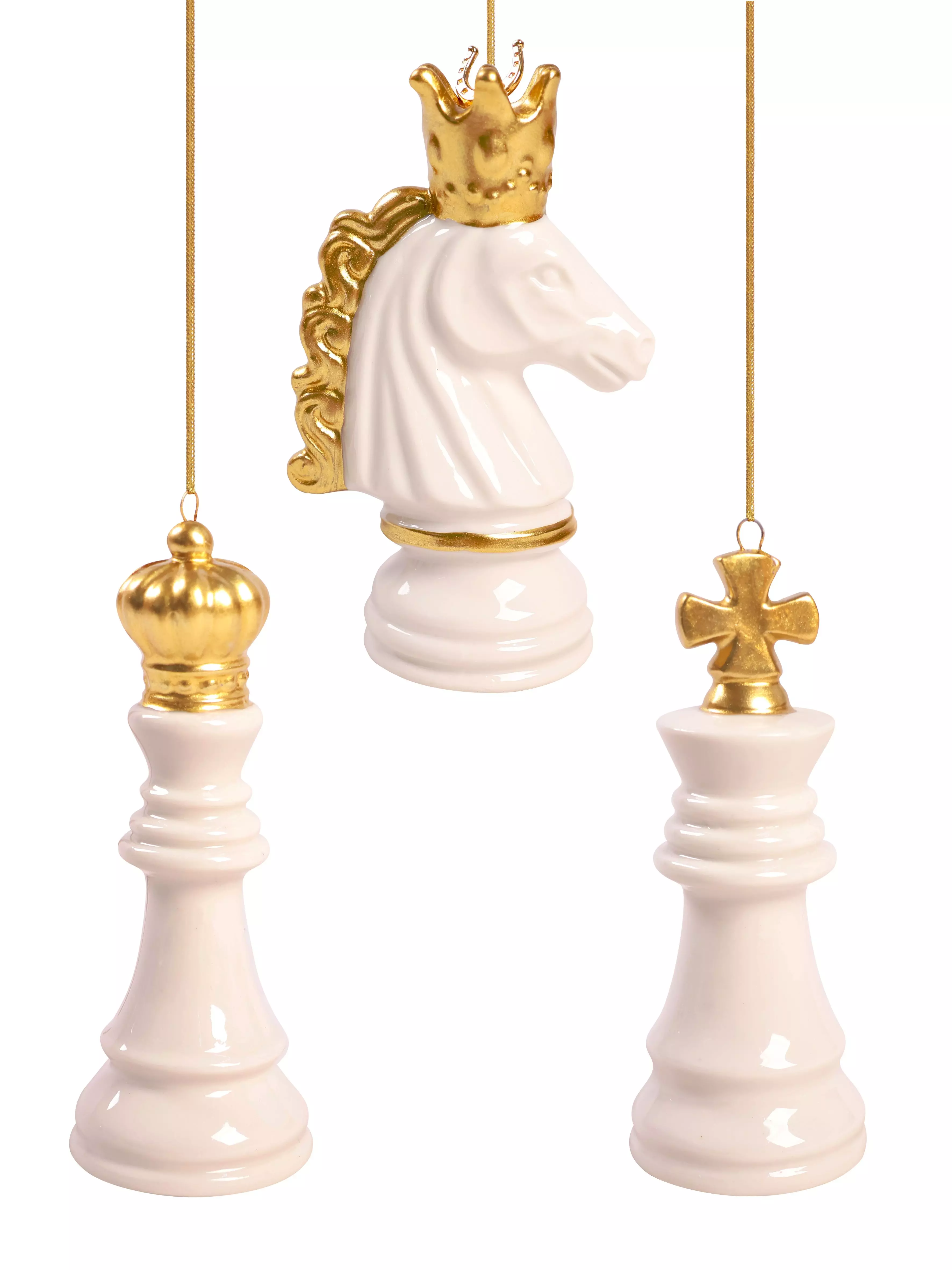 Новогоднее подвесное украшение из фарфора, набор из 3 шт / 4,3х11,7х4,3см 94956
