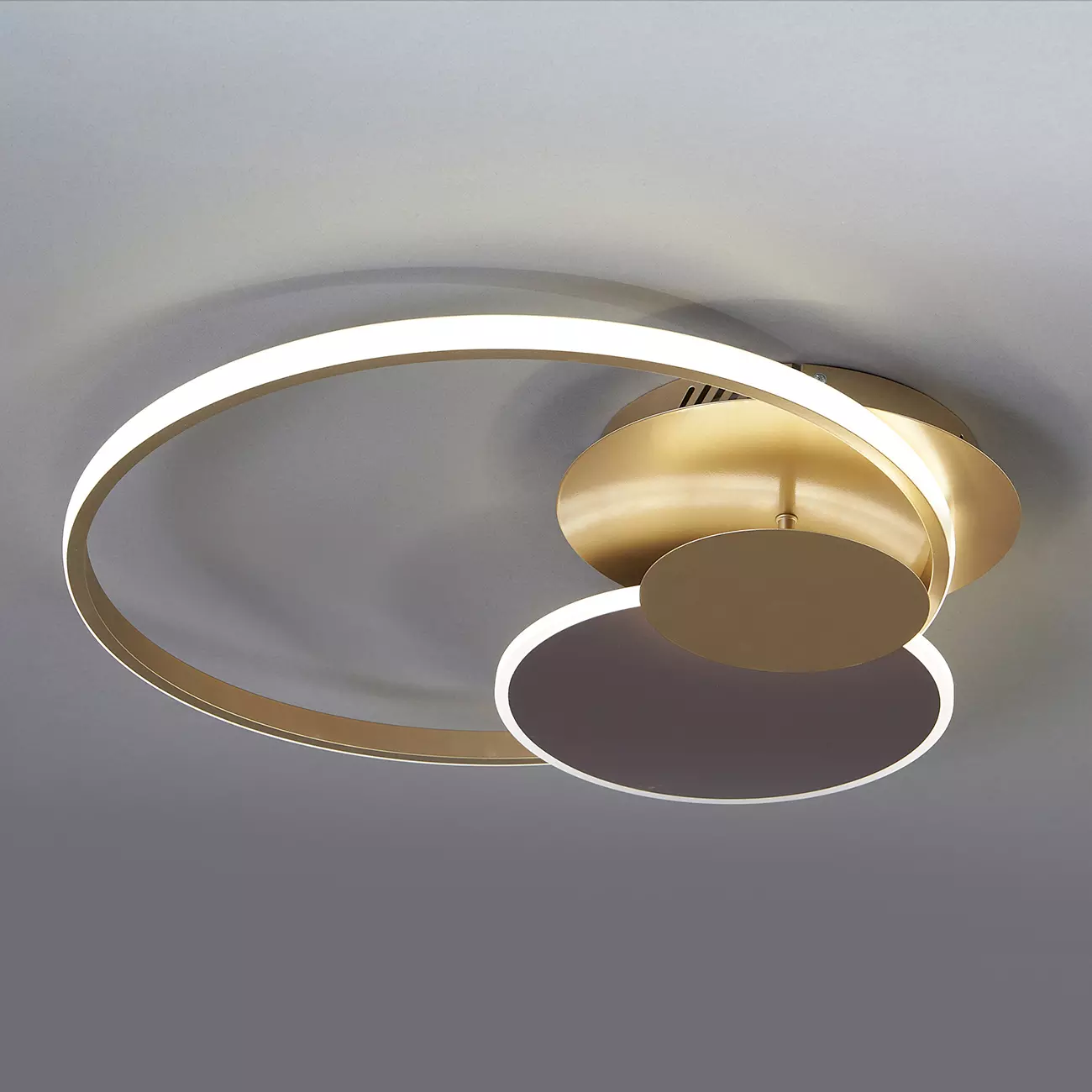 Люстра светодиодная 85Вт 3000-5700K пульт золото/кофе Escada 10247/3