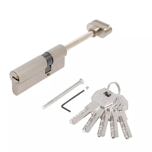 Цилиндровый механизм Стандарт 80 мм (50x30S) SN мат.никель 5кл перф.ключ/шток