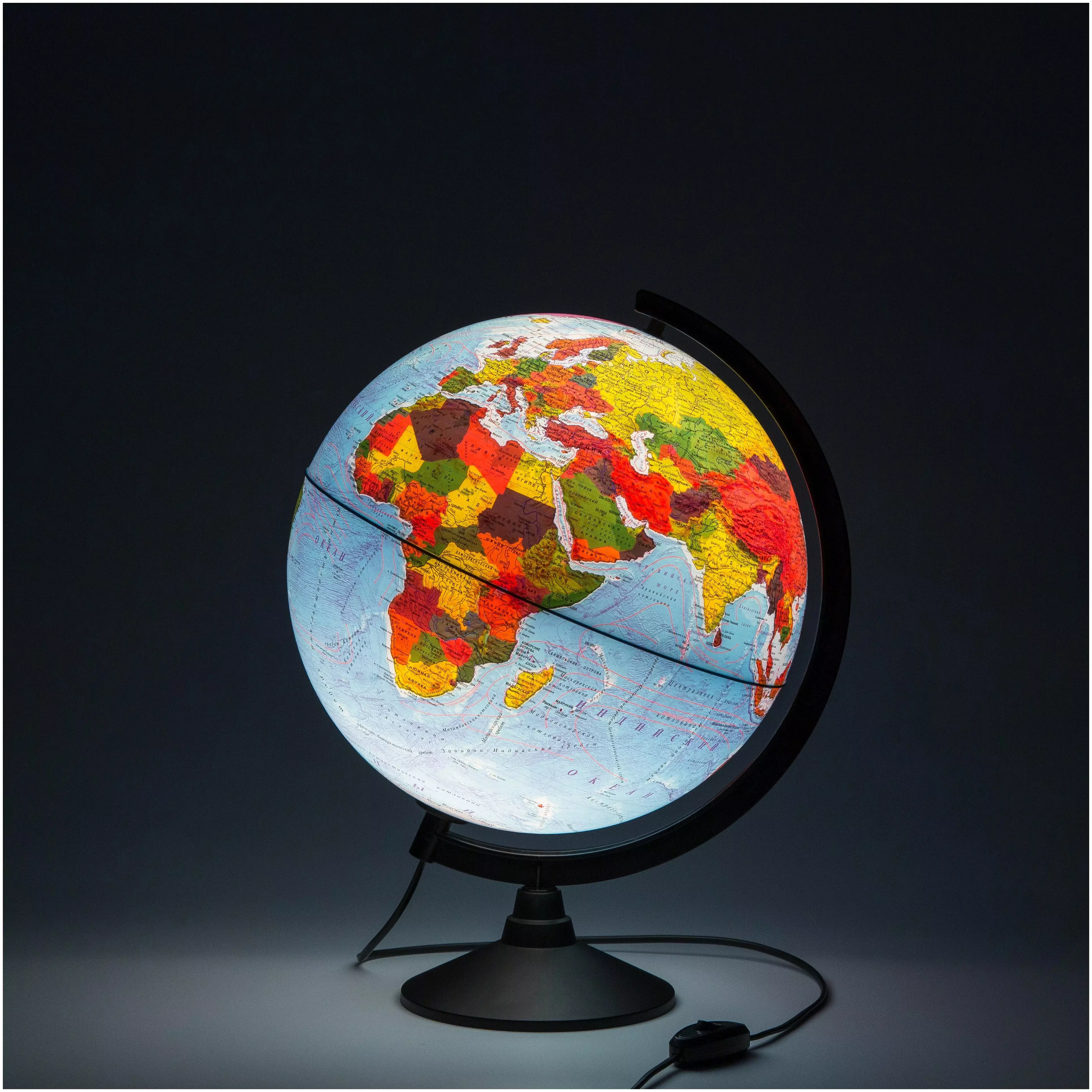 Глобус Земли физико-политический d=320 мм с подсветкой Классик К013200101