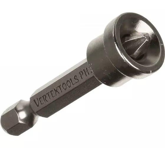 Набор бит для шуруповерта PH2 50 мм с ограничителем VertexTools ОГ-PH2-50 5 шт