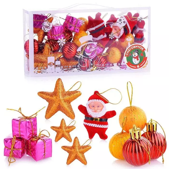 Набор новогодних украшений Неповторимый 32шт*3см S1027