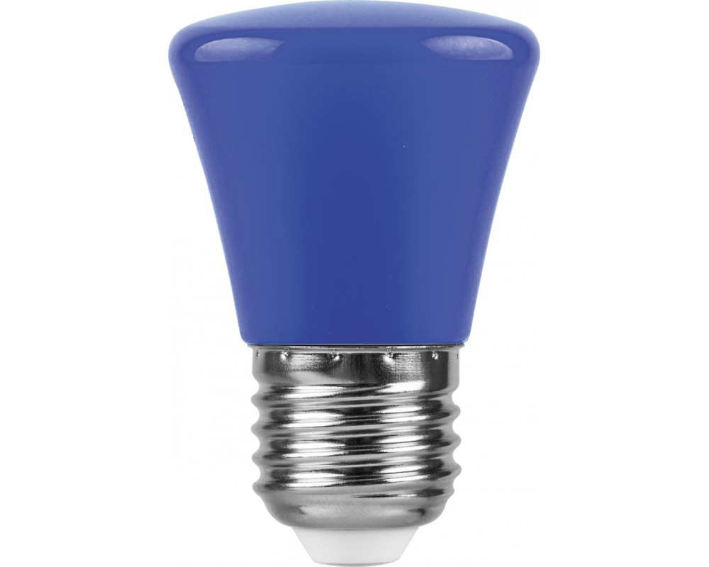 Лампа светодиодная Feron Е27 230В 1Вт  колокольчик синий
