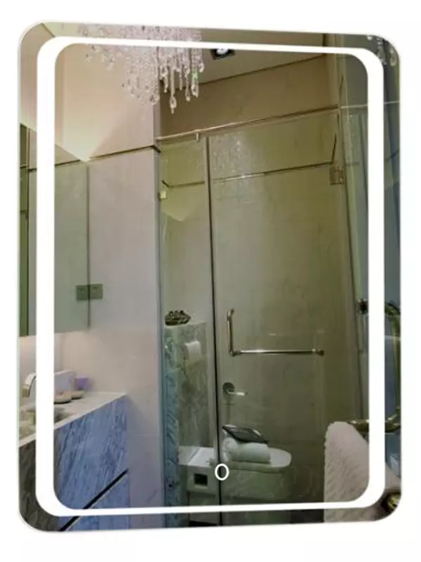 Зеркало в ванную LORANTO Стиль 600х800 мм с сенсором на подложке овальное