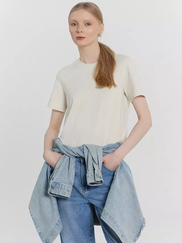 Футболка женская Mark Formelle 112866 белый чай, р-р 164/170-104-110 (52 / XXL)