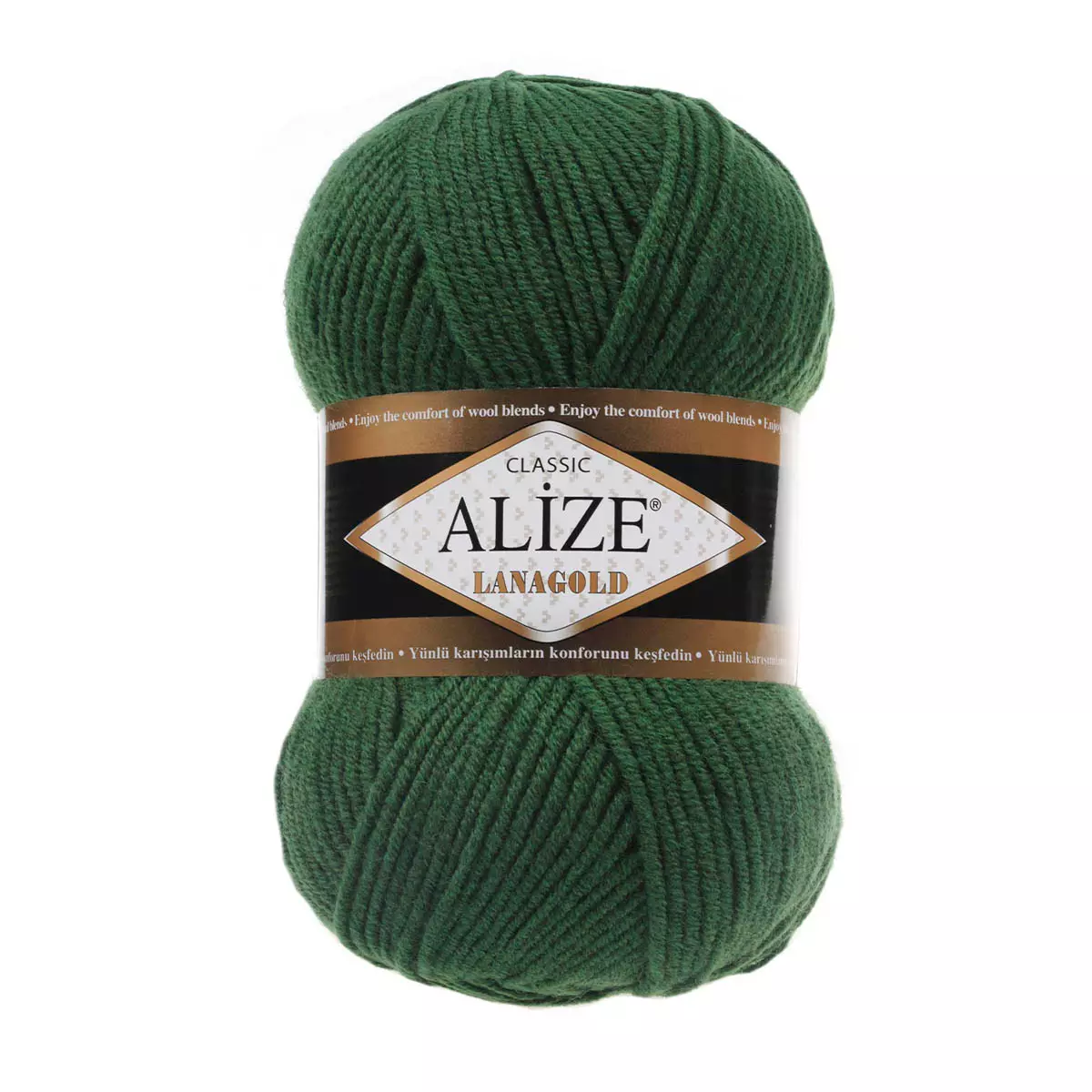 Пряжа ALIZE 'Lanagold' 100гр., 240м (49%шерсть, 51%акрил) 118темно-зеленый