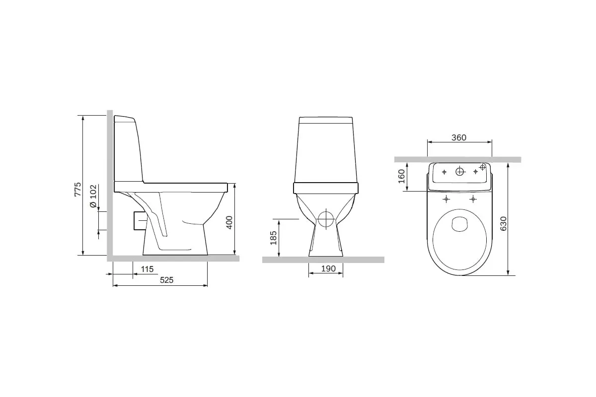 Унитаз RedBlu by Damixa Origin Evo 2 788607SC горизонтальный слив, нижний подвод, 2-режимный слив, сиденье микролифт