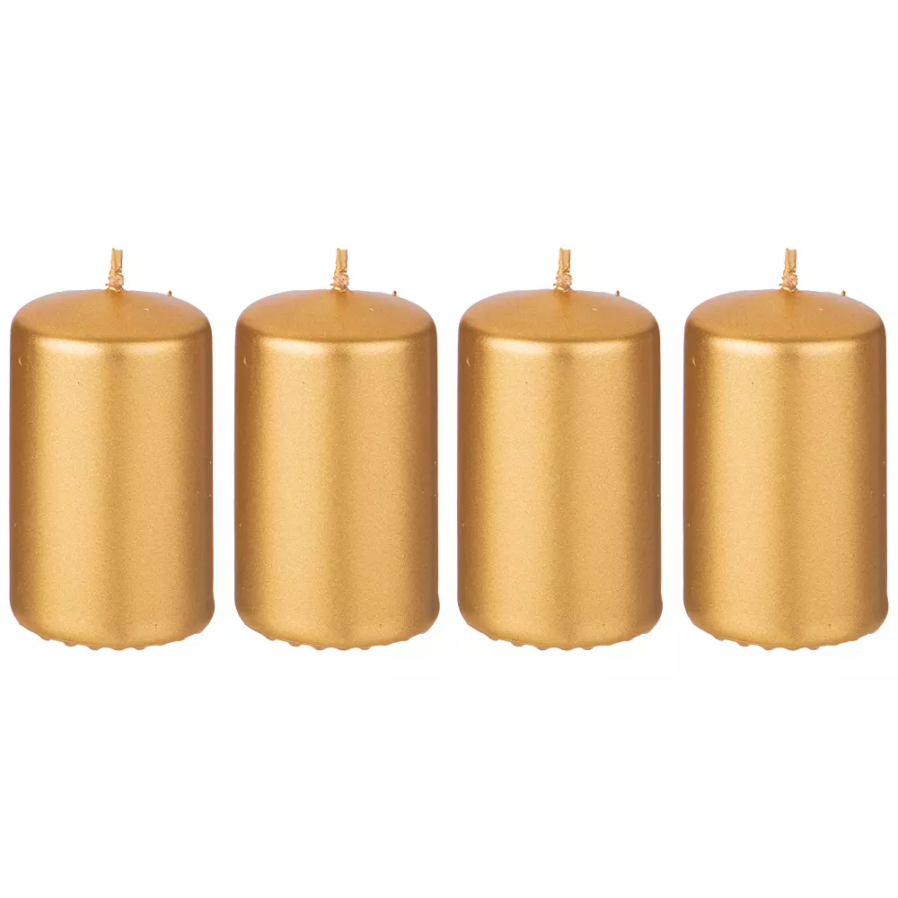 Набор свечей 4 шт 7 см золотой металлик Аdpal 348-861