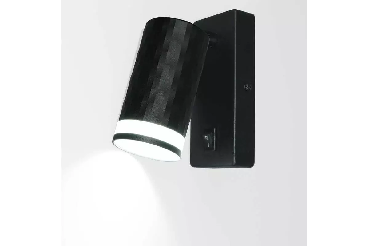 Спот GU10 с выключателем черный General 661861