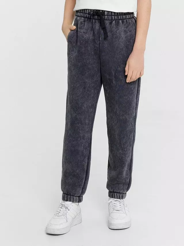 Джогеры для мальчиков Mark Formelle 183374 ACID WASH черный, р-р 110-56-51 (104-110)