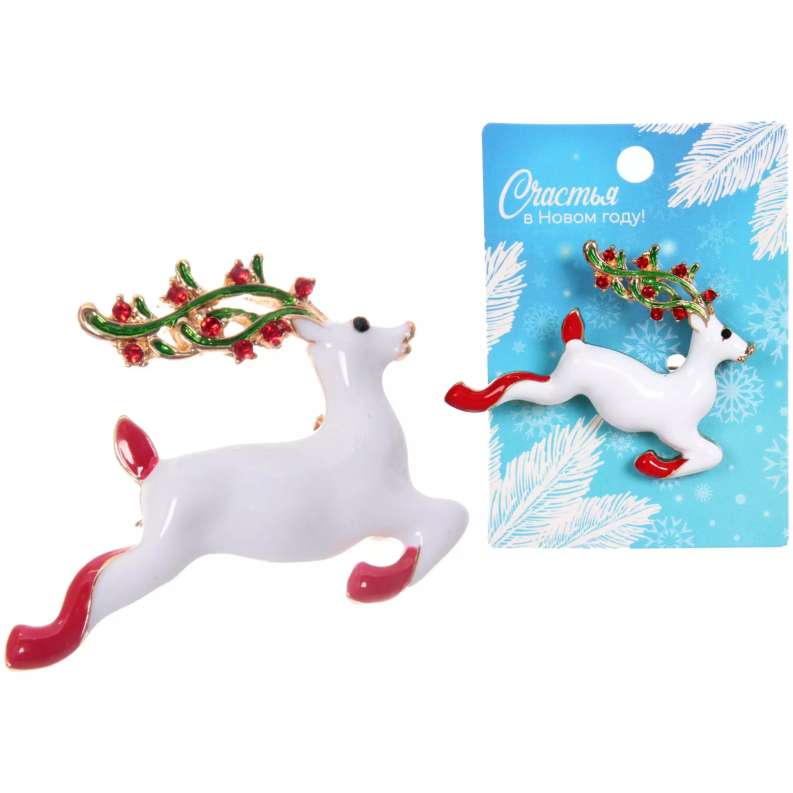 Брошь Рождественское чудо Олень 545-453