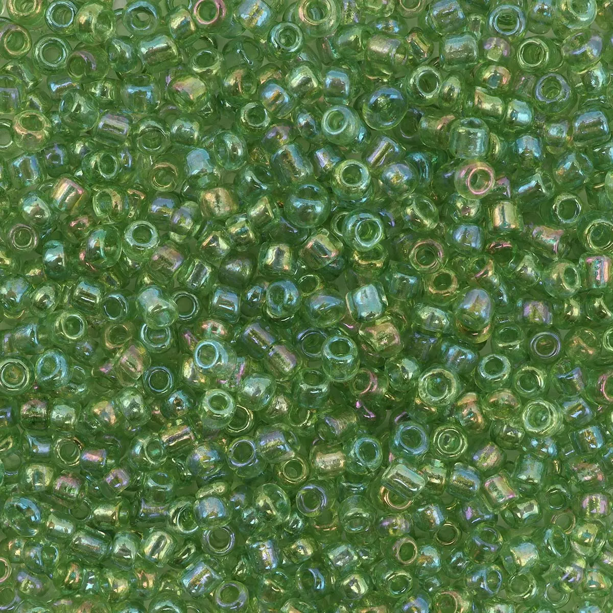 Бисер (стекло) 11/0, 20г, 179Асв.зеленый/прозрачный,радужный Astra&Craft