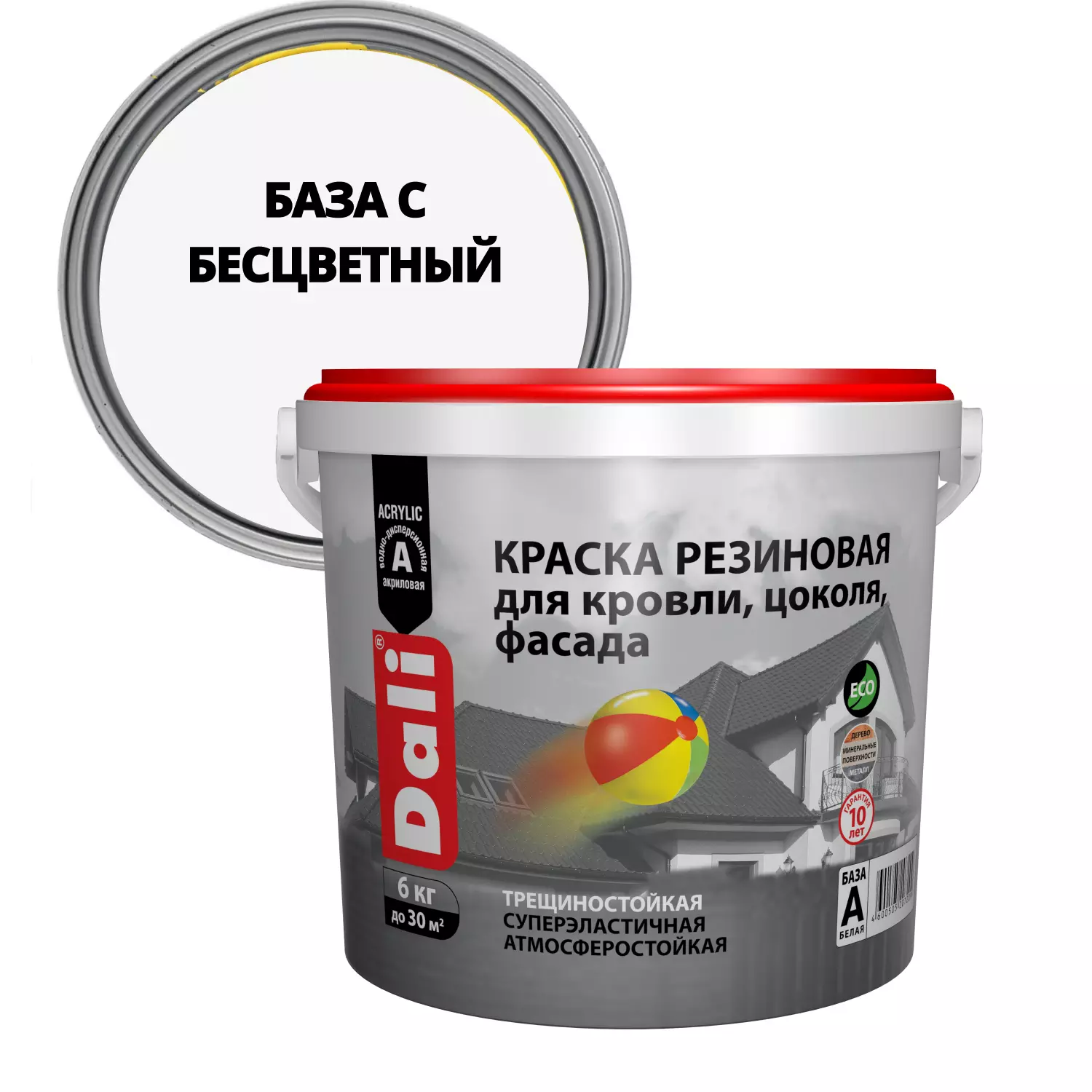 Краска резиновая Dali бесцветный база С 6 кг