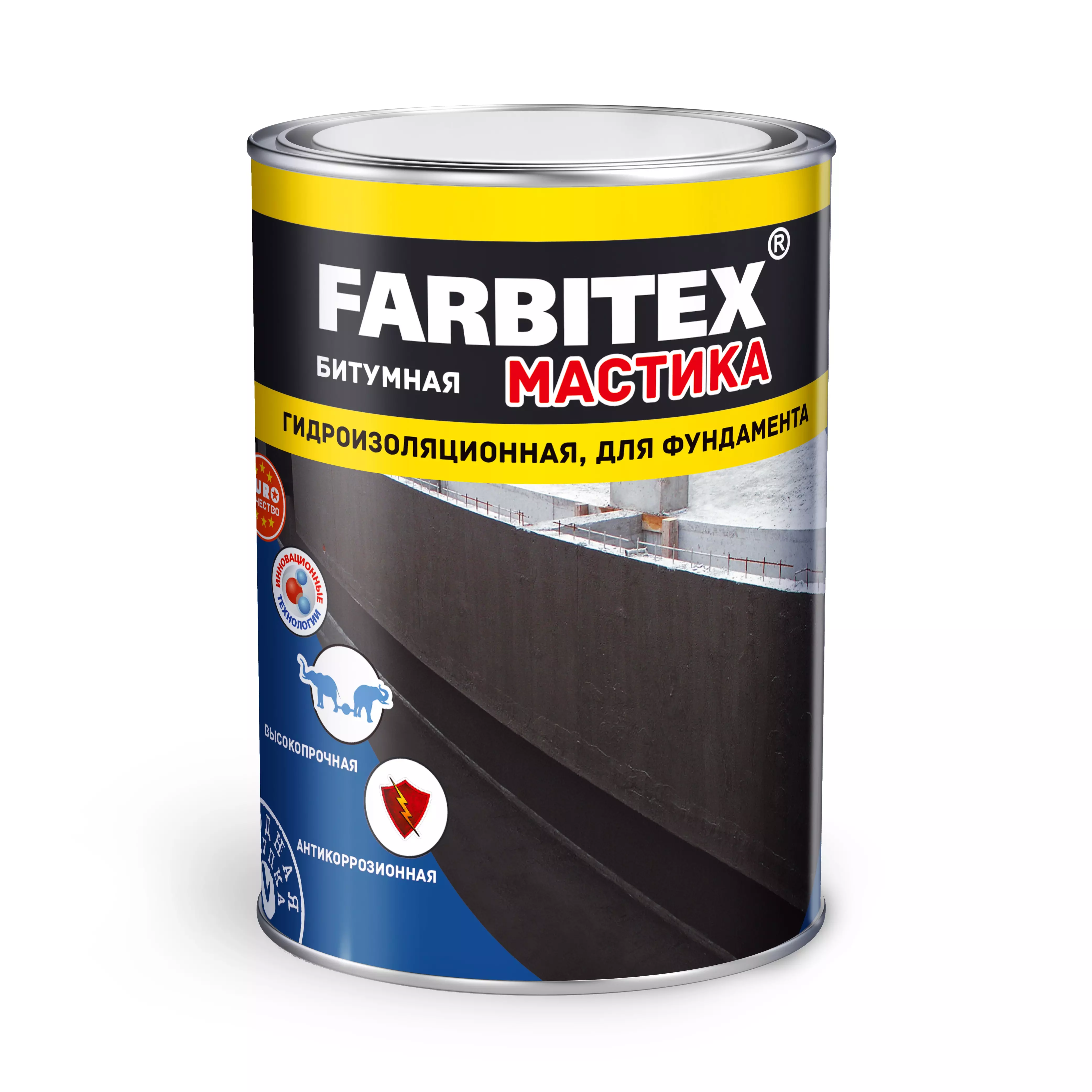 Мастика битумная для фундамента Farbitex 4 кг