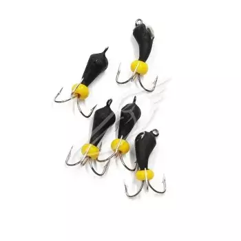 Мормышка вольф. безнасадочная &quot;ЯМАН&quot; Черт-банан с петлей, никель, d-3 мм, вес 0,6 г, (уп.5шт)