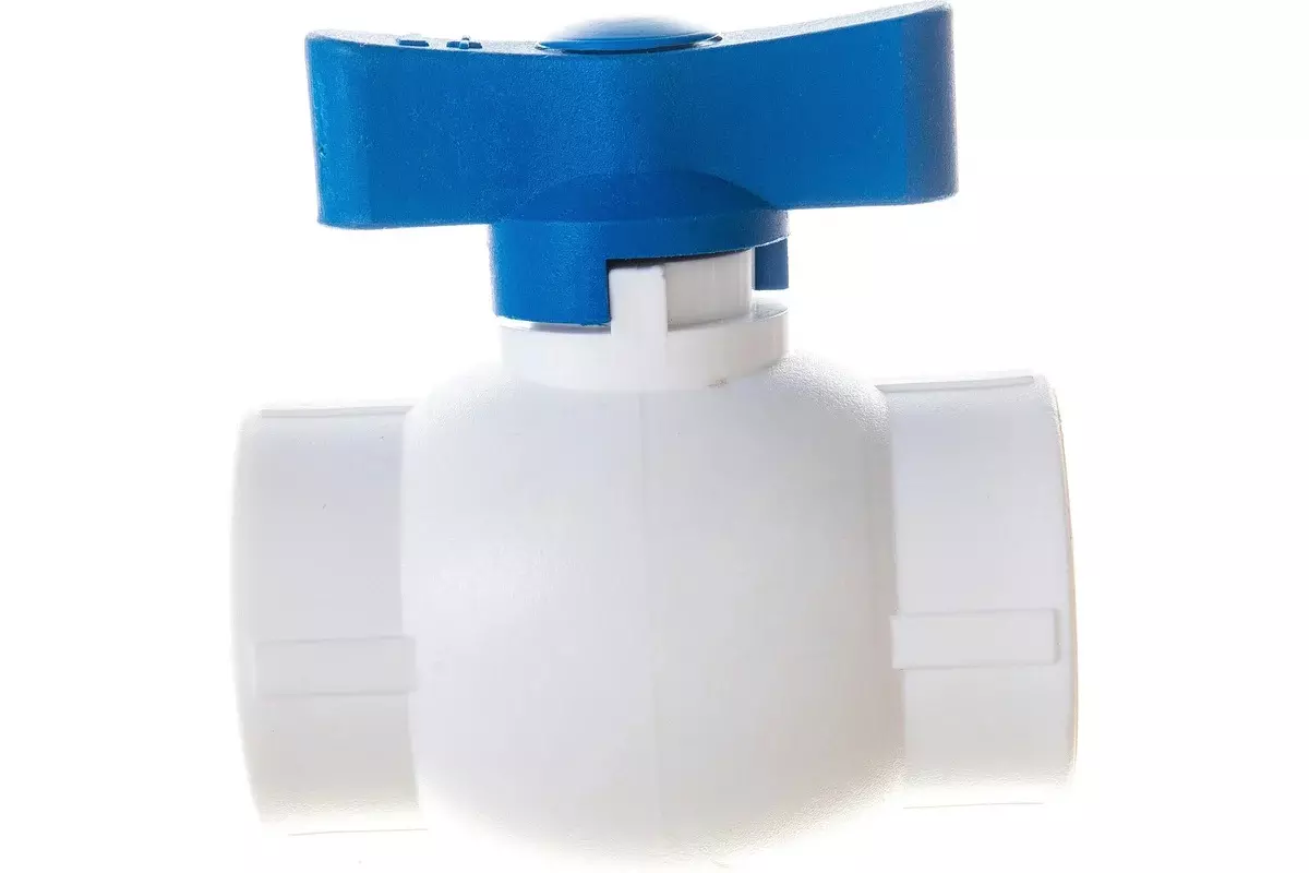 Кран шаровой полипропиленовый 25, бабочка синяя, RTP 14618