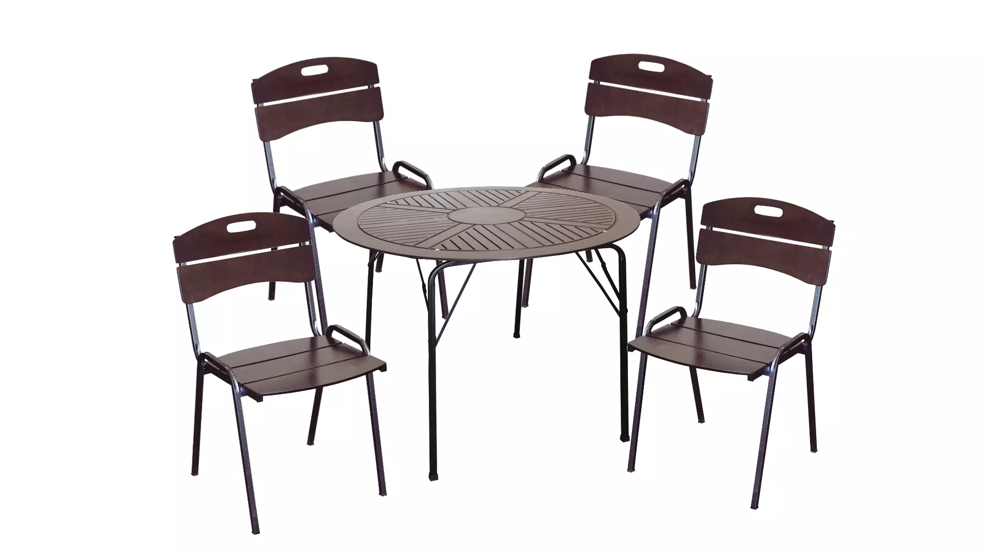 Набор мебели Круглый стол + 4 стула, Бистро 3721 коричневый
