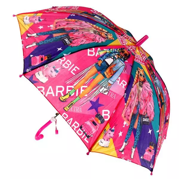 Зонт детский БАРБИ r-45см, ткань, полуавтомат ИГРАЕМ ВМЕСТЕ 