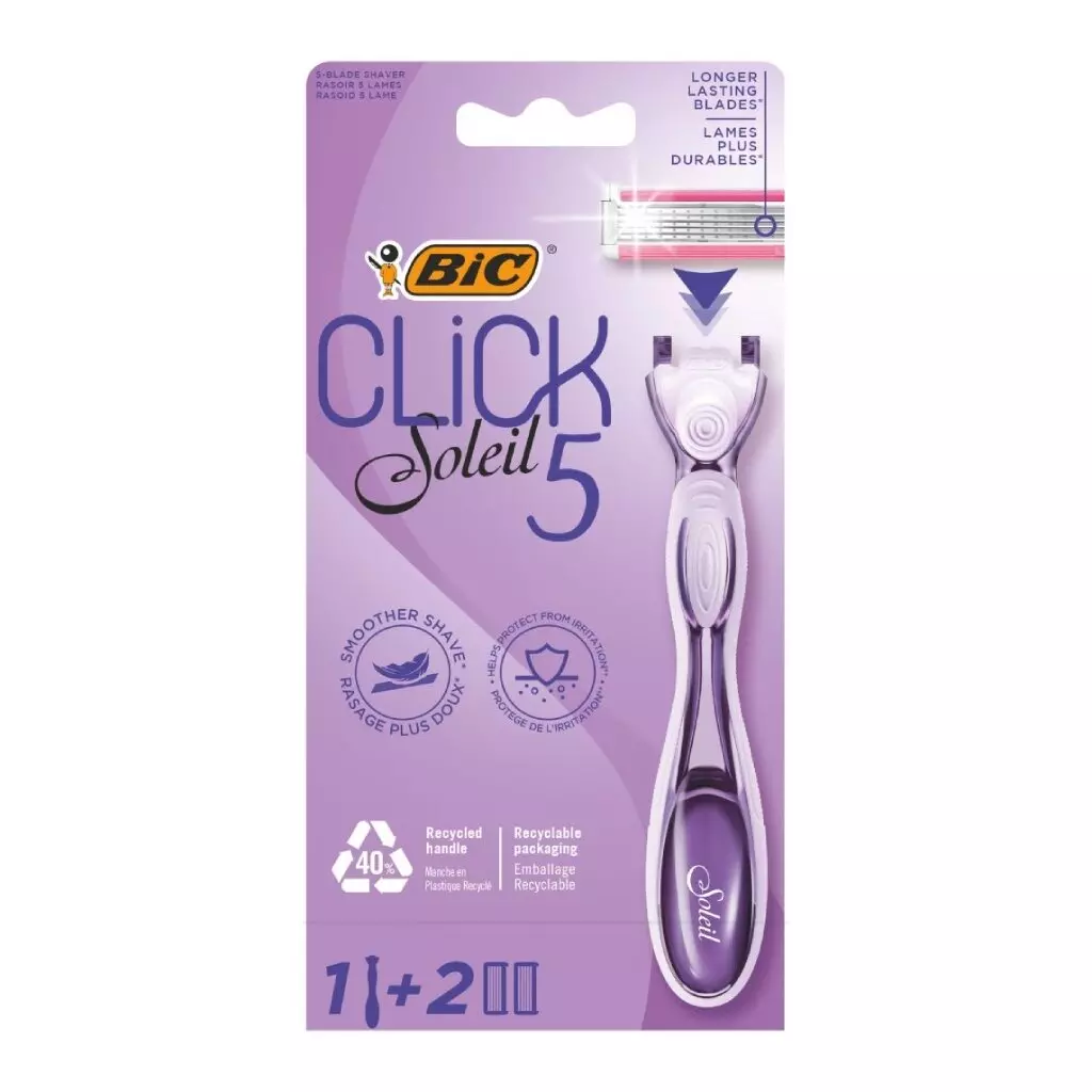 Станок для бритья BIC Click 5 Soleil женский 2 сменные кассеты