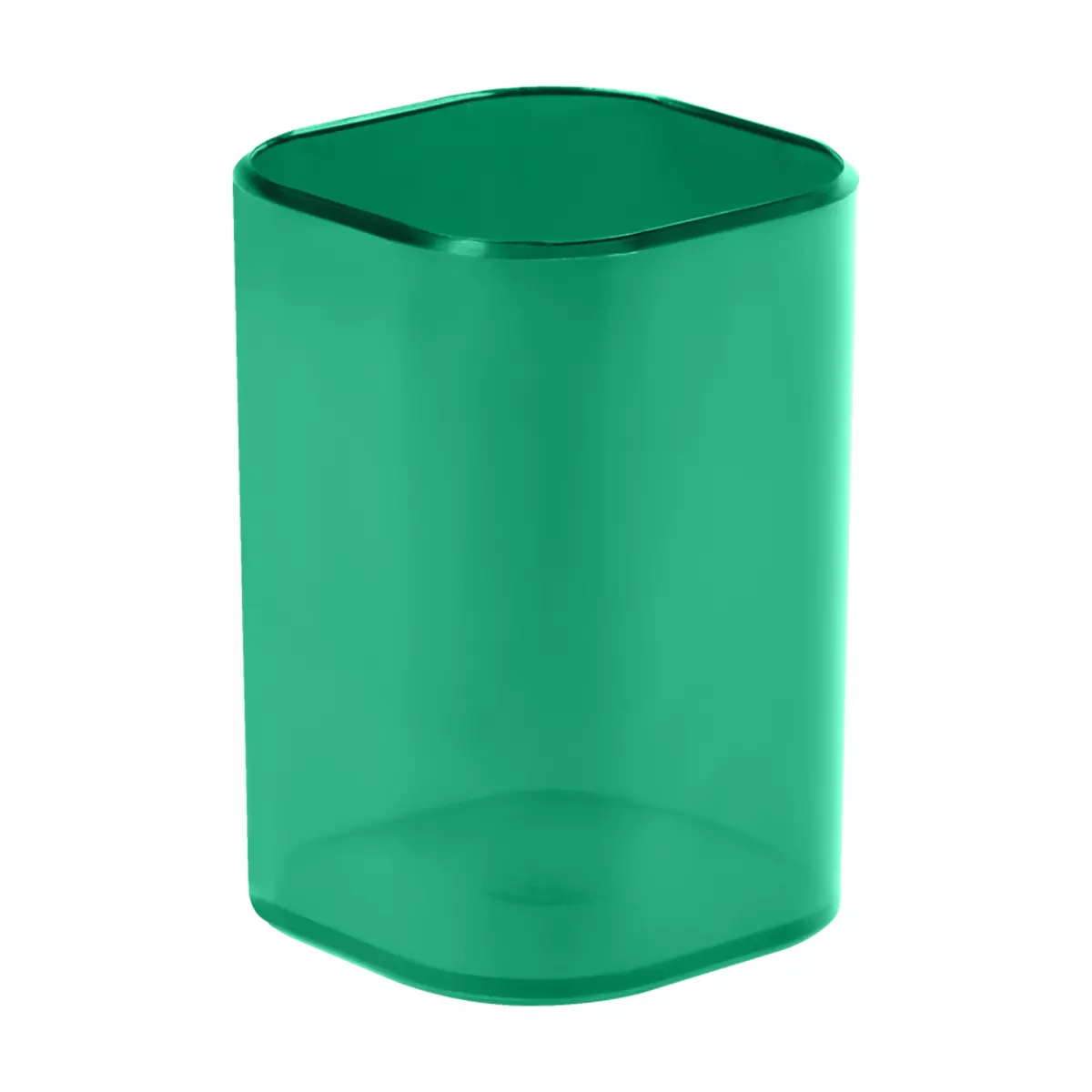 Подставка-стакан СТАММ &quot;Фаворит&quot;, пластиковая, квадратная, тонированная зеленая