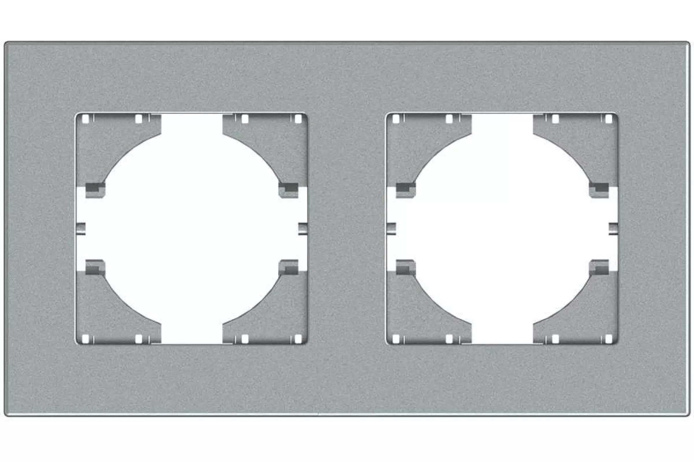 Рамка 2 поста Gusi Electric Ugra цвет серебро С1112-004