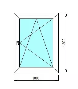 Окно ПВХ Дачное СТД-2А, со створкой, 900х1200мм, 24мм