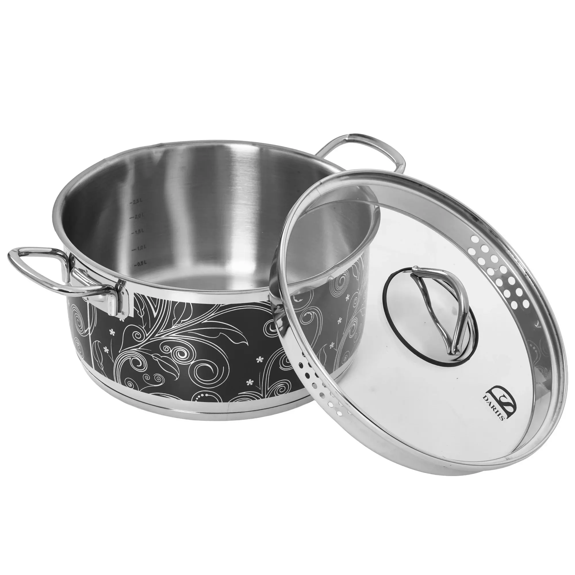 Кастрюля 3,7 л, нерж.сталь, с крышкой 2 слива, "NOTE" DARIIS NOT-729