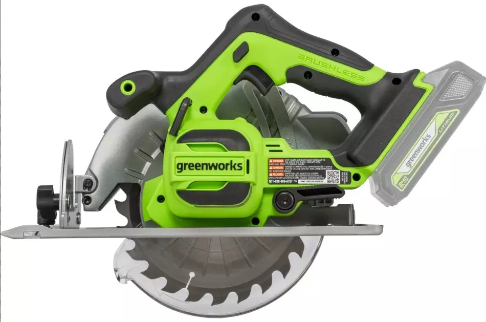Аккумуляторная циркулярная пила бесщеточная Greenworks GD24CS без АКБ и ЗУ
